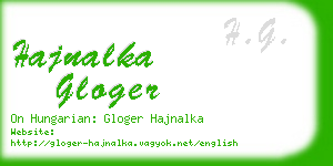 hajnalka gloger business card